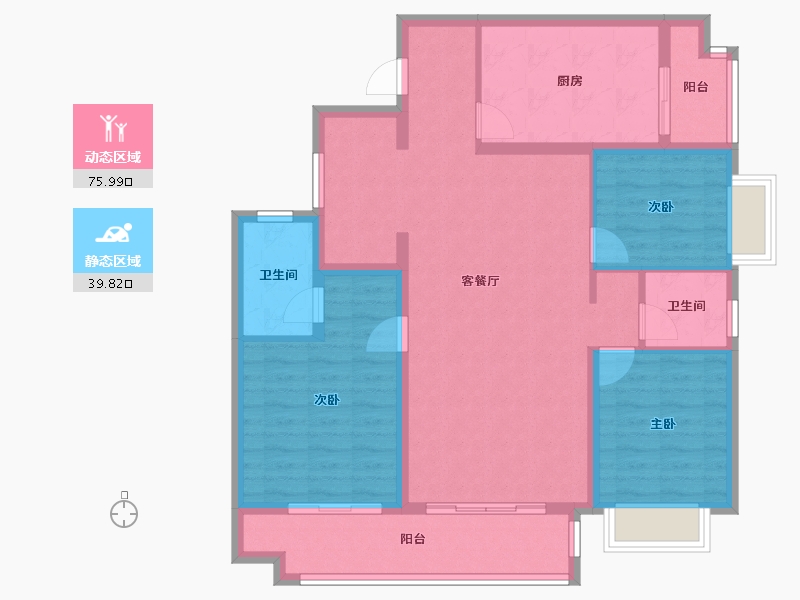 山东省-淄博市-君悦府-103.92-户型库-动静分区