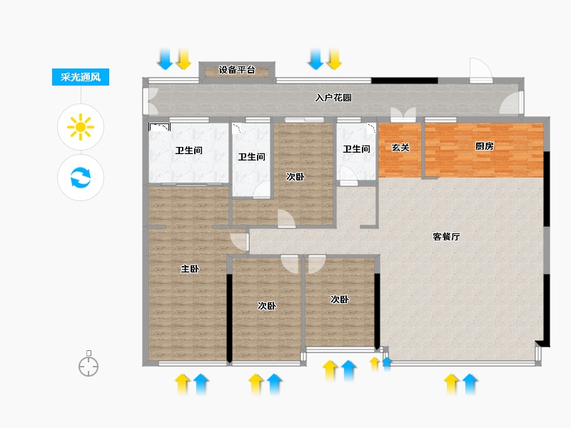 四川省-成都市-麓府公馆-202.76-户型库-采光通风