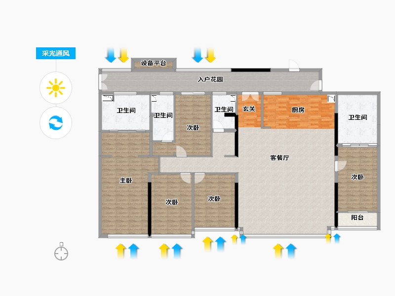 四川省-成都市-麓府公馆-230.82-户型库-采光通风