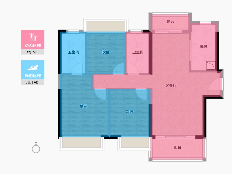 广东省-佛山市-泷景花园第7期-81.58-户型库-动静分区