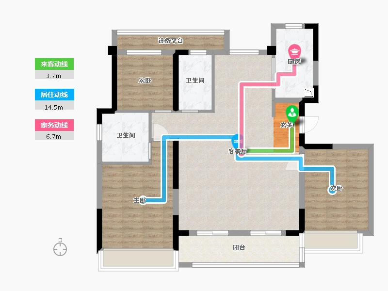 浙江省-嘉兴市-信达君望里-103.20-户型库-动静线