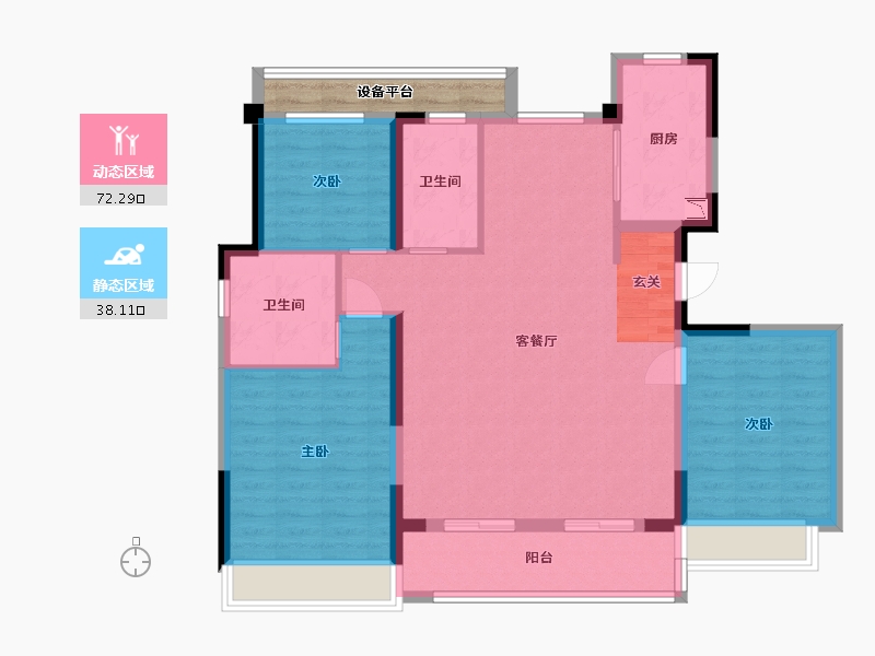 浙江省-嘉兴市-信达君望里-103.20-户型库-动静分区