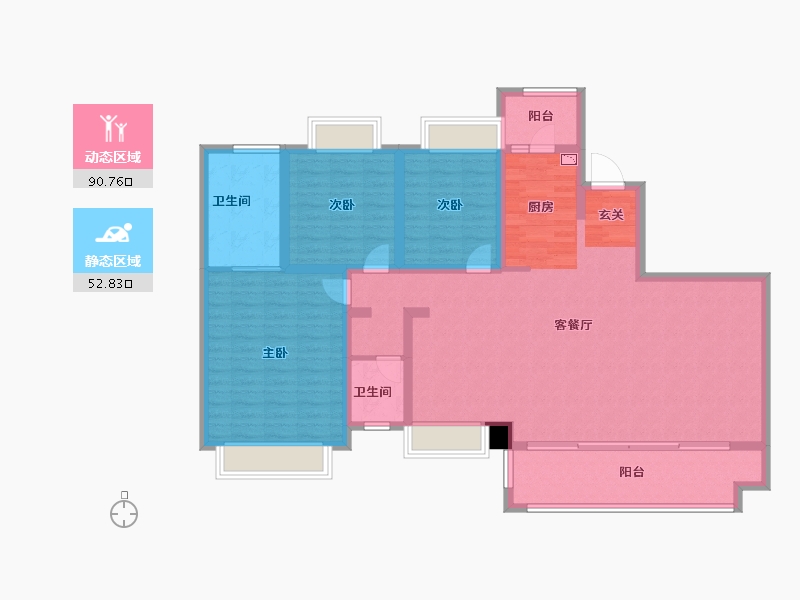 四川省-成都市-置信国色天乡鹭湖宫17区全景舱-130.00-户型库-动静分区