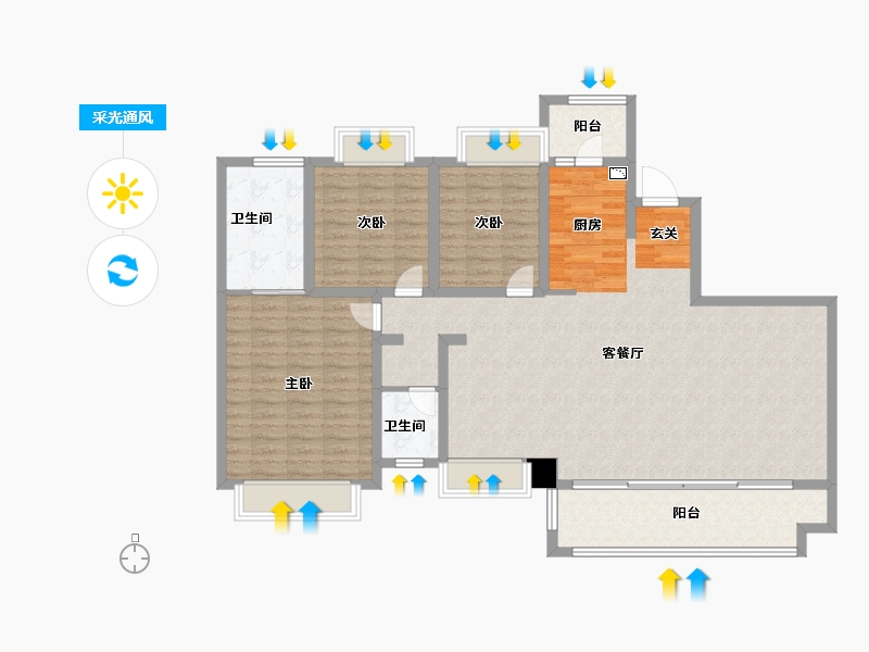 四川省-成都市-置信国色天乡鹭湖宫17区全景舱-130.00-户型库-采光通风