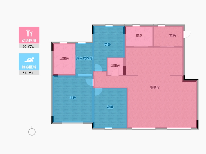 吉林省-长春市-伟峰东樾-137.72-户型库-动静分区