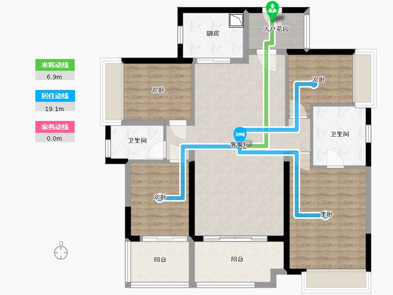 广东省-佛山市-万科金域蓝湾-110.58-户型库-动静线