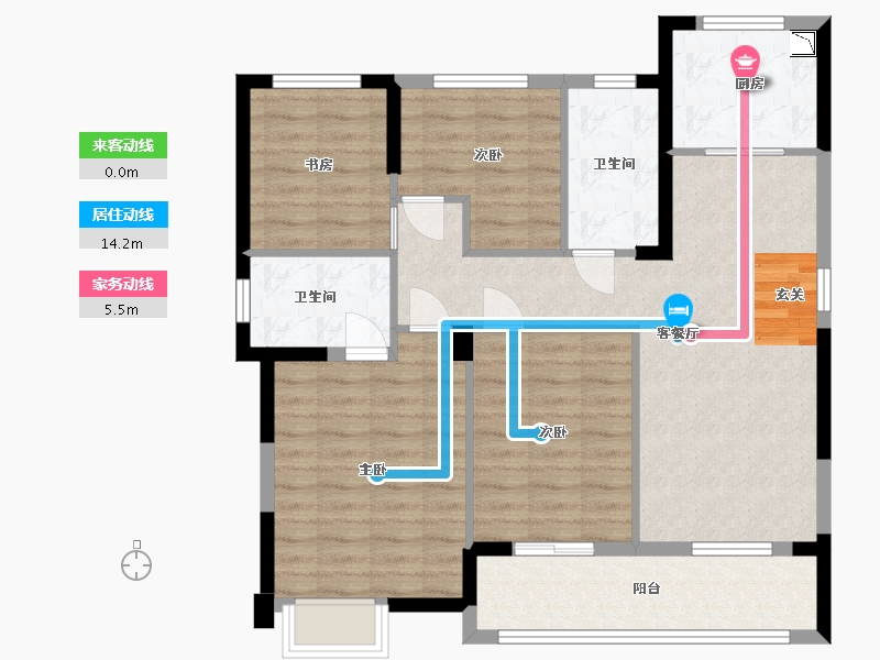 浙江省-嘉兴市-万城杭安府-96.03-户型库-动静线