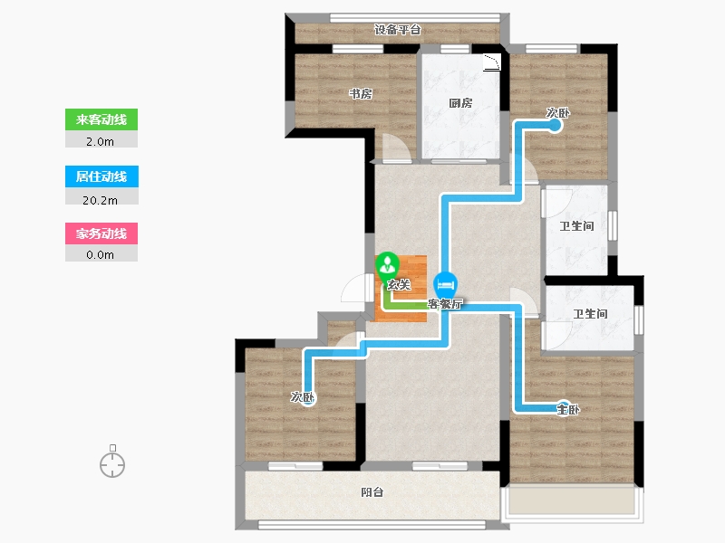 浙江省-嘉兴市-信达君望里-103.20-户型库-动静线