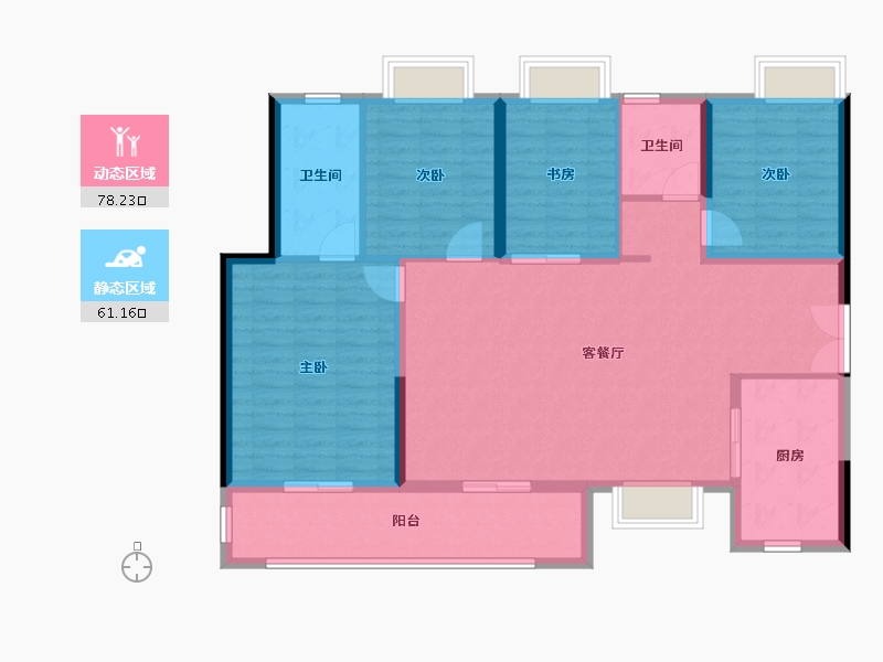 湖南省-长沙市-阳光城溪山悦-127.00-户型库-动静分区