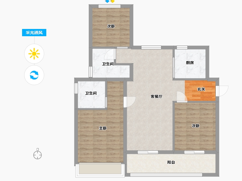 浙江省-绍兴市-保亿湖风雅园-86.41-户型库-采光通风