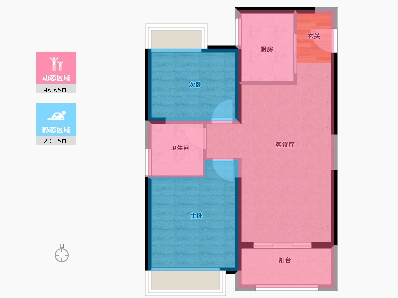 江苏省-南京市-都会澜岸-62.40-户型库-动静分区