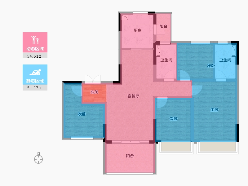 四川省-成都市-金科博翠湾-94.96-户型库-动静分区