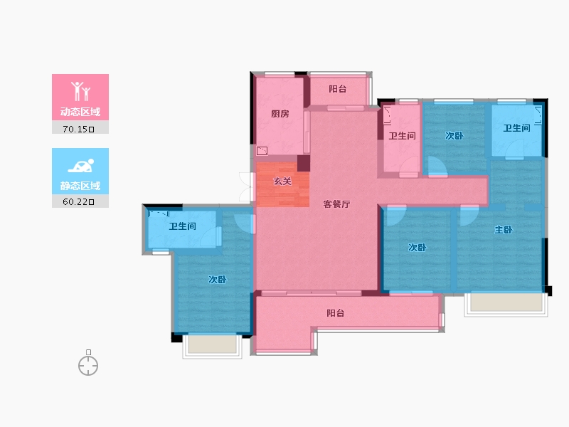 四川省-成都市-金科博翠湾-114.74-户型库-动静分区