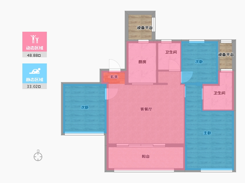 浙江省-绍兴市-保亿湖风雅园-77.61-户型库-动静分区