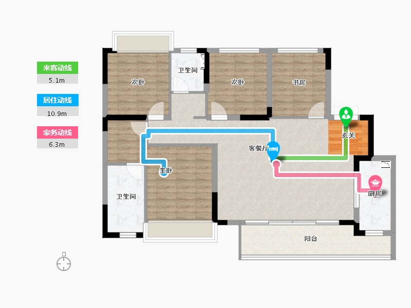 四川省-成都市-正黄翡翠堂-109.74-户型库-动静线