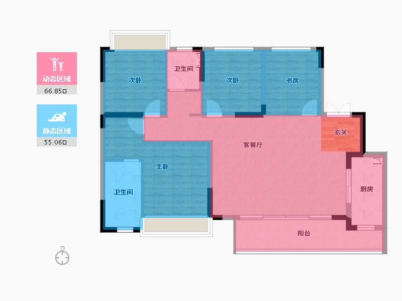 四川省-成都市-正黄翡翠堂-109.74-户型库-动静分区