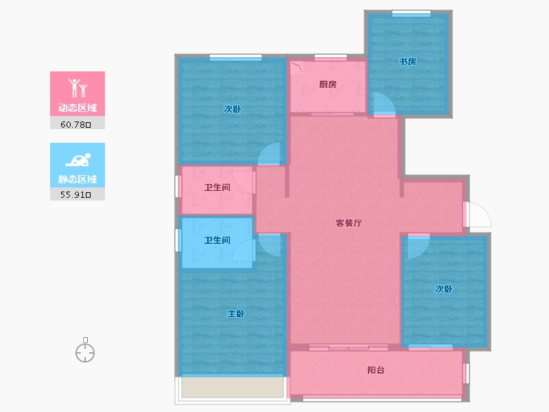 浙江省-绍兴市-中海九樾-105.60-户型库-动静分区