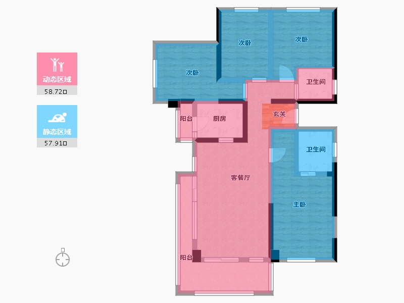 福建省-宁德市-霞浦世邦・三千府-101.53-户型库-动静分区