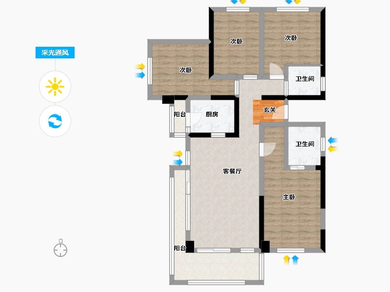 福建省-宁德市-霞浦世邦・三千府-101.53-户型库-采光通风