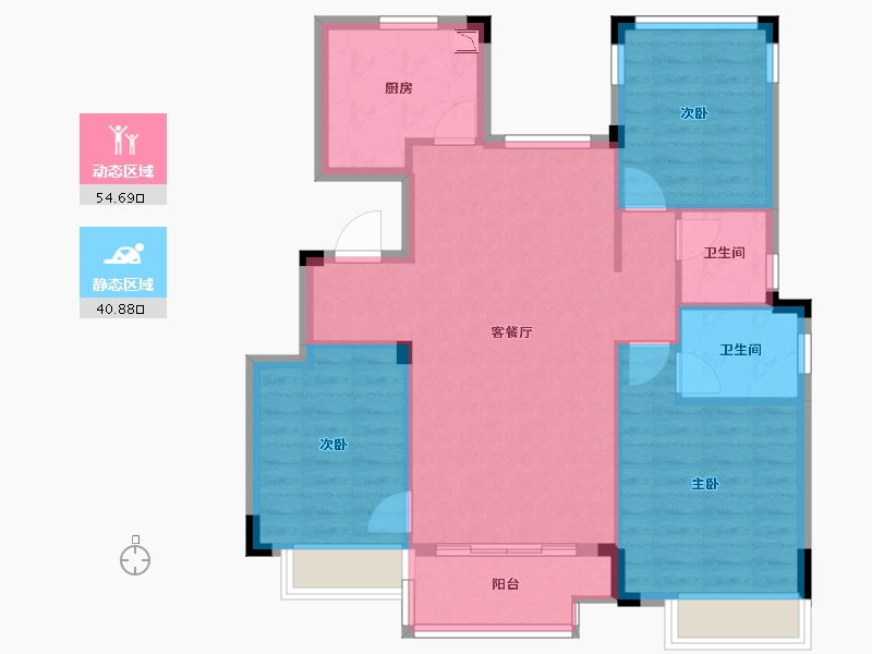 浙江省-绍兴市-中梁越江府-86.52-户型库-动静分区