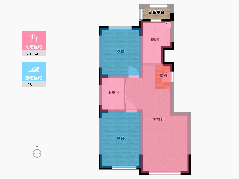 吉林省-长春市-万龙银河城北区-56.66-户型库-动静分区