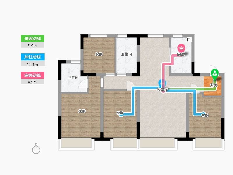 吉林省-长春市-力旺林溪湖-97.35-户型库-动静线