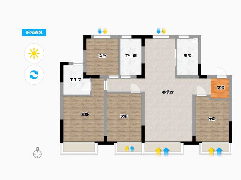 吉林省-长春市-力旺林溪湖-97.35-户型库-采光通风