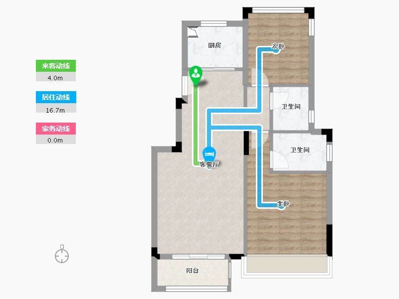 浙江省-绍兴市-中梁越江府-70.27-户型库-动静线