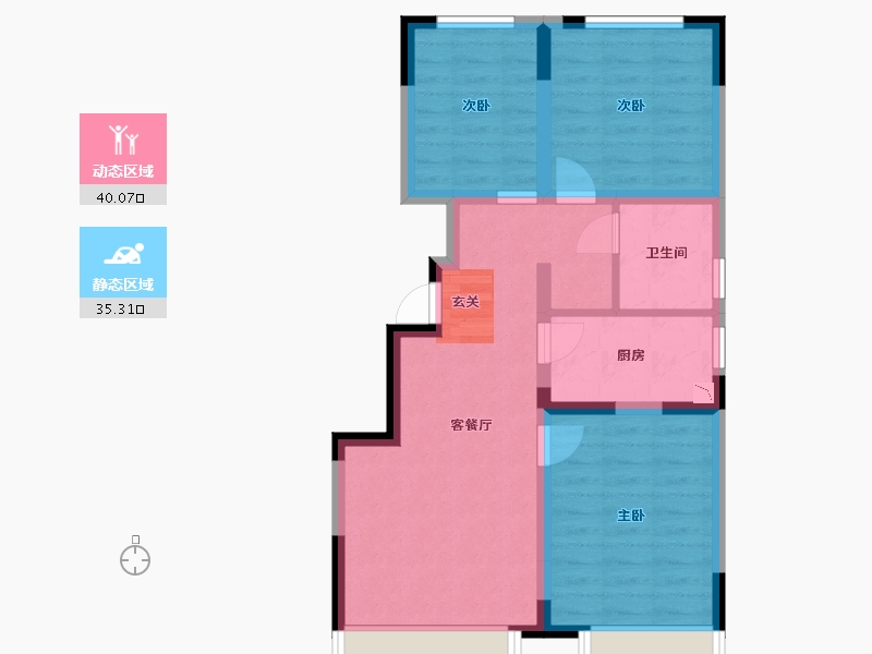 吉林省-长春市-力旺林溪湖-66.52-户型库-动静分区