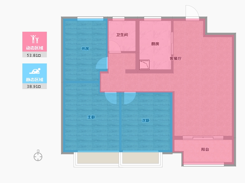 江苏省-无锡市-无锡万科观湖礼著-83.30-户型库-动静分区