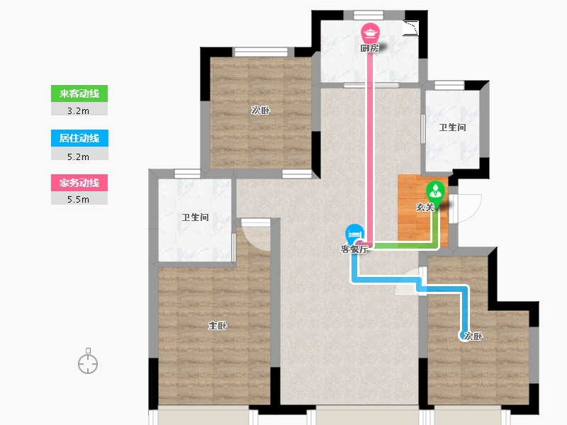 吉林省-长春市-力旺林溪湖-76.34-户型库-动静线