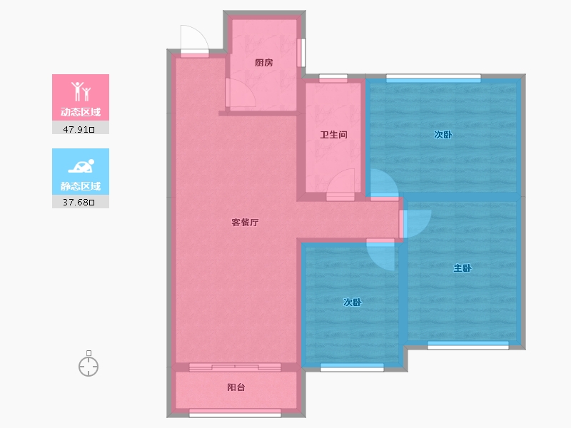 江苏省-镇江市-御东国际-75.76-户型库-动静分区