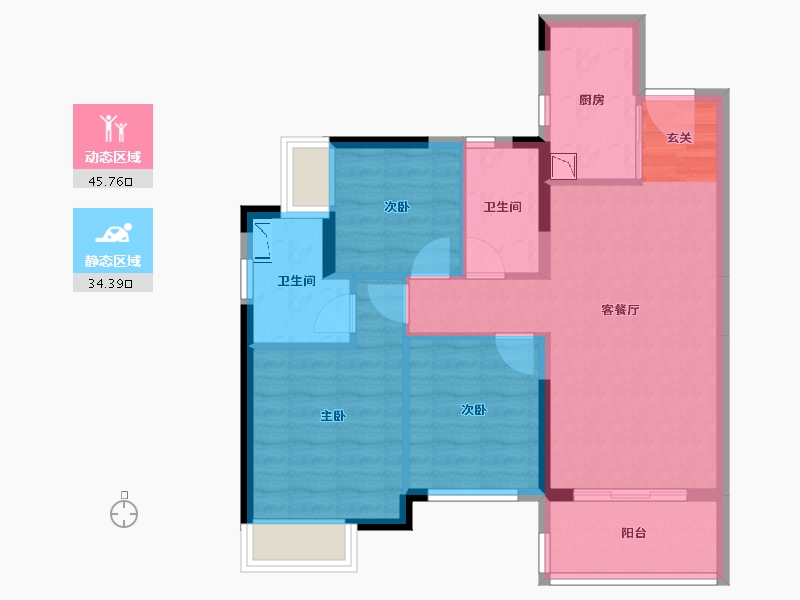 广东省-惠州市-华润置地万象天汇-71.00-户型库-动静分区