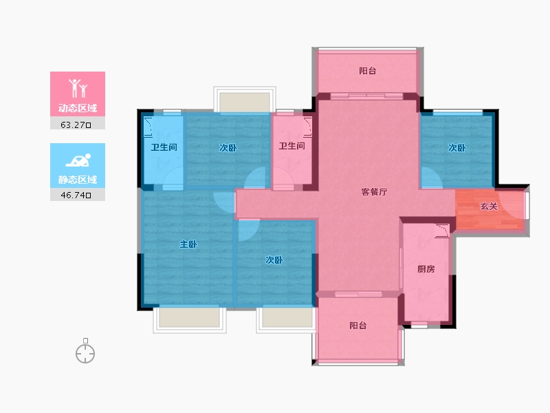 广东省-惠州市-华润置地万象天汇-97.93-户型库-动静分区