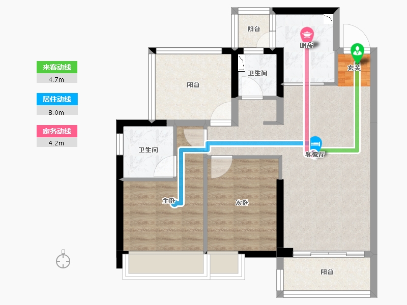 广东省-惠州市-泓泰花园-70.44-户型库-动静线