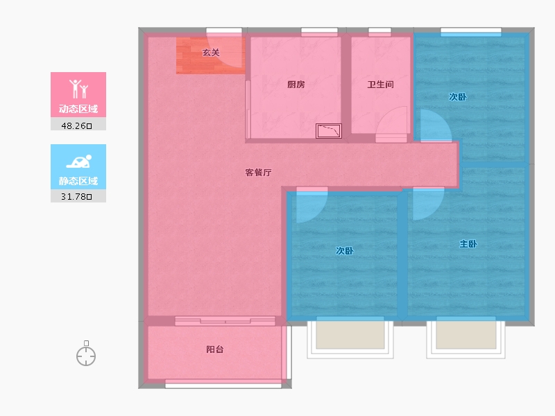 江苏省-南京市-锦绣樾江府-71.20-户型库-动静分区