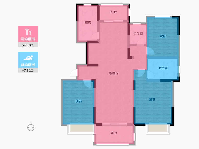 江苏省-盐城市-文璟臻苑-99.00-户型库-动静分区