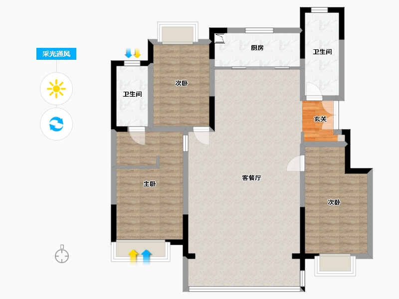 吉林省-长春市-华润置地紫境-119.12-户型库-采光通风