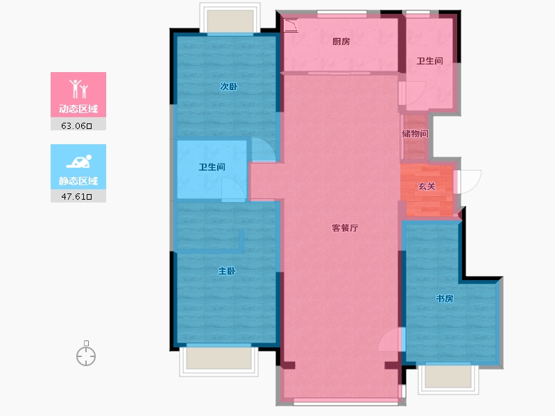 吉林省-长春市-华润置地紫境-99.05-户型库-动静分区