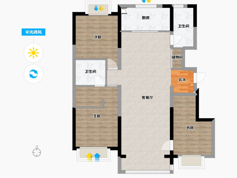 吉林省-长春市-华润置地紫境-99.05-户型库-采光通风