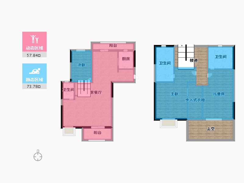 湖南省-长沙市-阳光城・联利・悦澜府-140.00-户型库-动静分区