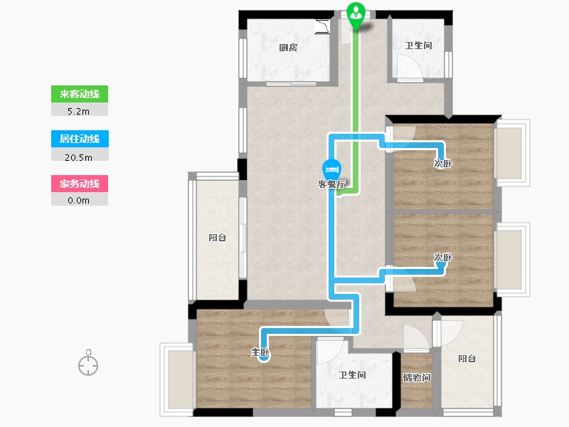 四川省-内江市-金科时代中心-84.00-户型库-动静线