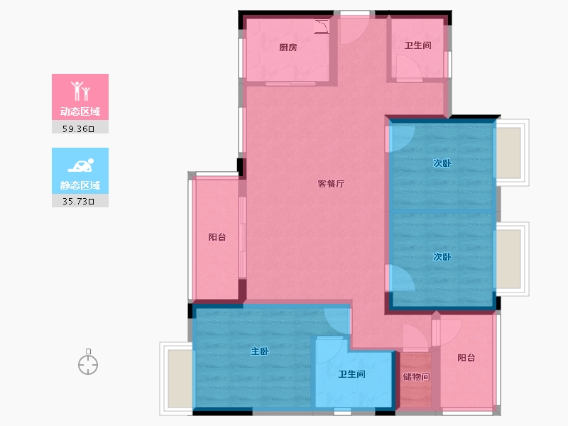 四川省-内江市-金科时代中心-84.00-户型库-动静分区