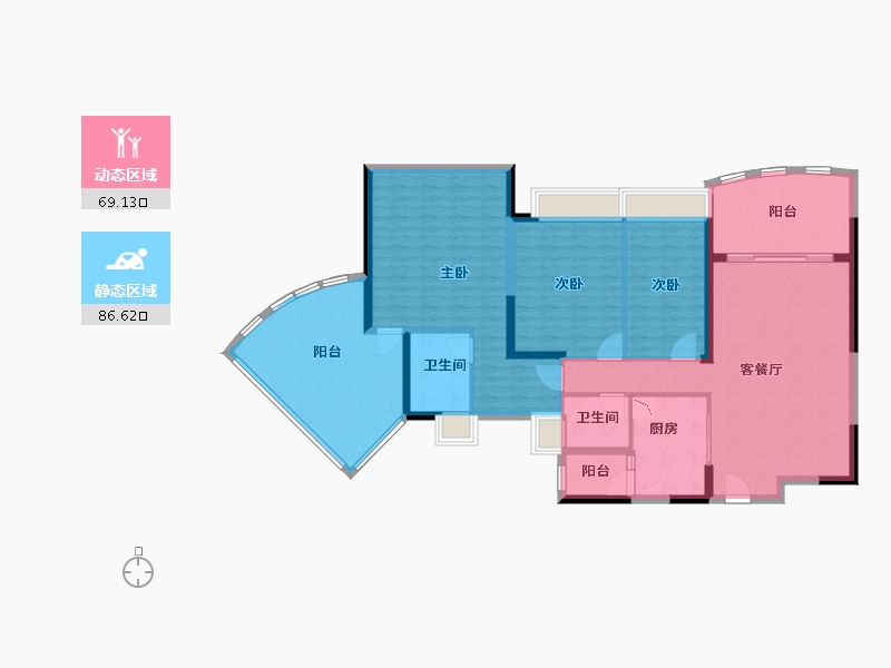 广东省-中山市-凯茵新城-141.71-户型库-动静分区