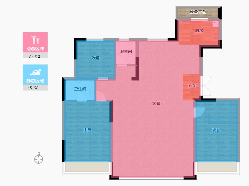 吉林省-长春市-宝裕悦兰湾・二期兰锦-114.23-户型库-动静分区