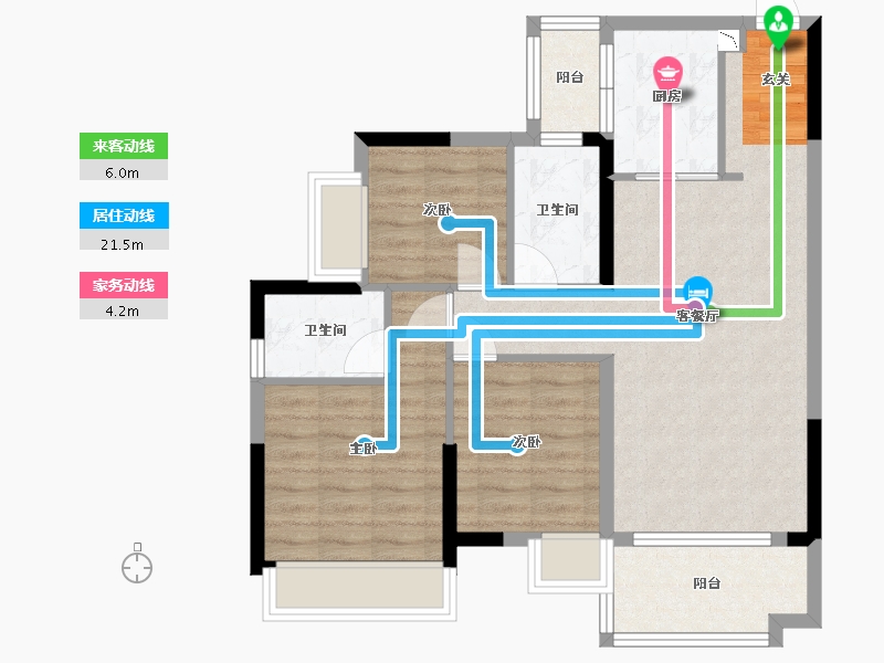 广东省-中山市-星光喜寓-76.80-户型库-动静线