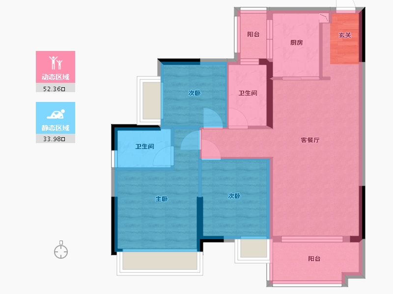 广东省-中山市-星光喜寓-76.80-户型库-动静分区