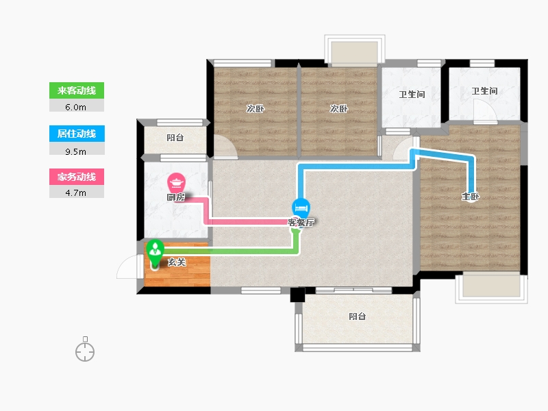 广东省-中山市-星光喜寓-90.38-户型库-动静线