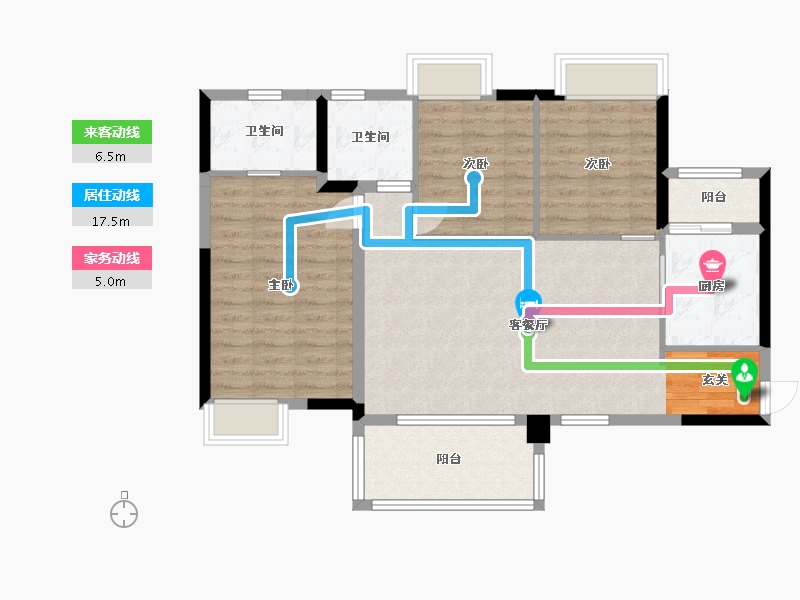 广东省-中山市-星光喜寓-90.34-户型库-动静线