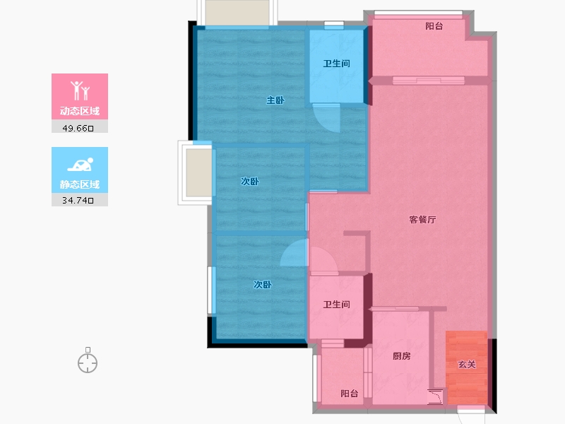 广东省-中山市-星光喜寓-75.29-户型库-动静分区